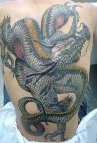 U mudellu di tatuaggi di u tatuu di dragone giapponese di culore pienu
