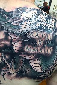 espatlla un gran patró de tatuatge de drac verd 148689 - patró de tatuatge de pterosaure pintat a la cama