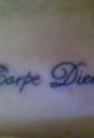 Immagine femminile del tatuaggio della lettera latina del collo
