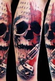 ingalo yesithombe se-arm PS isitayela skull tattoo
