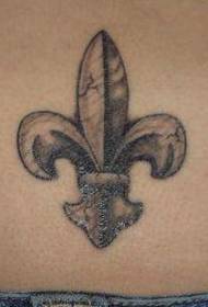 patró de tatuatge de símbol de cua de vent de pedra grisa abdomen