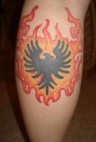 phoenix symbol tattoo picture in arm colored flame
