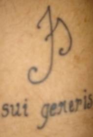 Tatuaj cu scrisoare latină