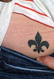 lily medal symbol belly black tattoo Pattern