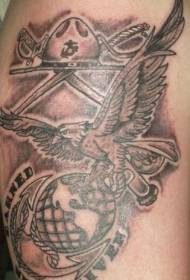 lanu moli brown US Navy Marines logo tattoo