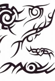 личная черная абстрактная линия креативный символ тату рукопись
