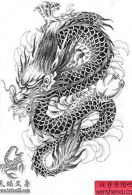 egy sárkány tetoválás kézirat, amely alkalmas a borjú számára