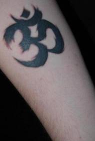 Patrón de tatuaje de símbolo religioso negro