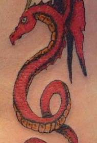 Patrón de tatuaje de dragón rojo volador