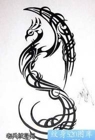 Patró de tatuatges de drac de totem manuscrit