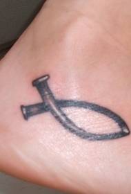 voet realistische nagel symbool tattoo patroon