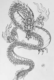 черный серый властный дракон татуировка картина рукопись материал