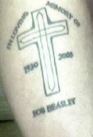 Padrão de tatuagem de cruz letra latina