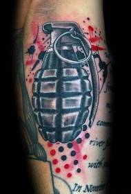 PS beeldverwerkingssoftware stijl kleur militaire granaat tattoo