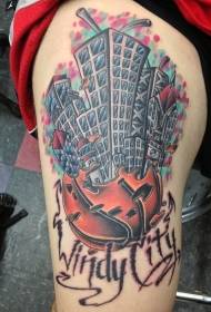 รูปภาพของ Illustrator Style Tattoo รูปภาพของ Leg Color Big City