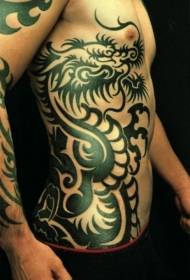 disegno del tatuaggio tribale tribale nero a coste laterali