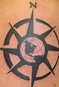 siombail dhubh pictiúr compáis tattoo