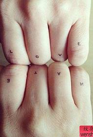 a small fresh letter tattoo on your finger