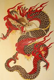 23 modèl bèl dominan koulè dragon tatoo modèl maniskri