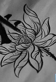 Manuscript Sanskrit Lotus Tattoo Pattern