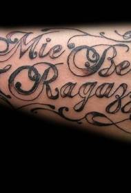 Arm Beautiful Letter flower tattoo pattern