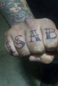 dječaci prst na crnim bodljama geometrijske crte slova tetovaža slike