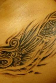 Patrón de tatuaje de dragón y tótem maya