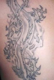 Modello di tatuaggio nero di stile cinese Dive Dragon