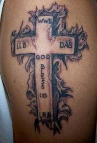 ແບບ Tattoo Tattoo ຜິວຫນັງແບບ Latin Cross