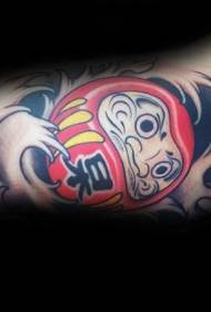 Patrón de tatuaxe en cor grande xaponés Dharma