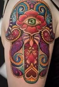 Symbolisk tatuering - Fatima lyckliga hand välsignar freden och ber för hälsosamma tatueringsbilder