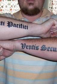 Mannelijke Pacifici ventis Letter Tattoo patroon