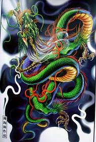 ett dominerande draken tatuering mönster