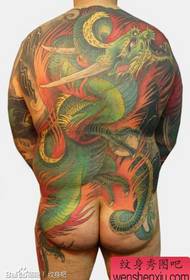 male back super cool domineering full back dragon tattoo pattern