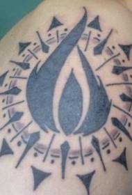 Fiamma tribale simbolo nero tatuaggio modello