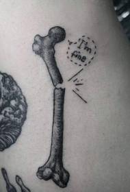 kleine zwarte gebroken botten met lettertattoopatroon