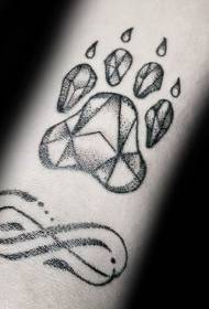 pata estranha preta imprimir com padrão de tatuagem símbolo infinito