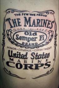 Leg Marine Corps Force Letter Tattoo