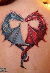 dy vizatime të personalizuara të tatuazheve dragua në anën e pasme