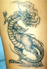 Roaring Dragon Tattoo Model Black 148338 @ Dragon Totem Dragon dhe Flaka Black Tattoo Model