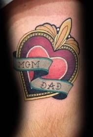 cor brazo novo patrón de tatuaxe amor estilo de escola
