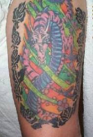 πολύχρωμο δράκο αυξήθηκε σχέδιο τατουάζ