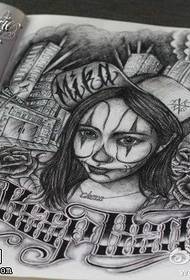 Modello del manoscritto del tatuaggio della lettera della ragazza di morte