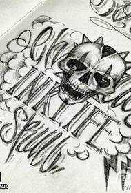 teschio lettera tatuaggio manoscritto modello