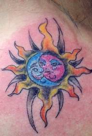 слика рамена боја сунца и мјесеца симбол тетоваже