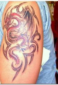 Modela Tattoo Dragon ya Chineseînî ya mezin