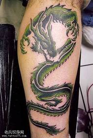 patró de tatuatge de drac verd cames