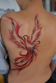 9 nyekundu moto Phoenix muundo wa tattoo