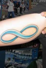 model de tatuaj simbol de infinit albastru