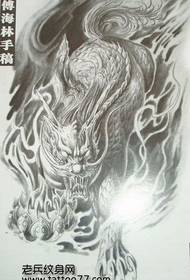 fashion domineering beast unicorn tattoo manuscript